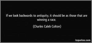 If we look backwards to antiquity, it should be as those that are ...