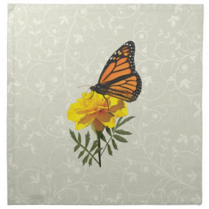 Monarch Butterfly on Marigold Napkins