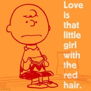 Charlie Brown. Little red haired girl.