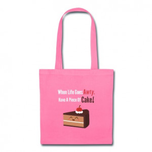 cute piece of chocolate cake with funny quote Bags & backpacks