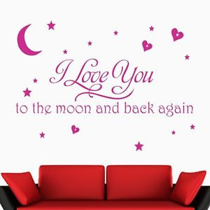 Details about Quote Baby I love you to moon Wall Decal sticker Bedroom ...