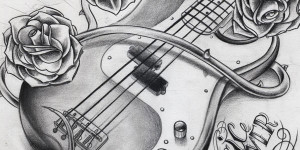 Cool Drawings Of Guitars With Wings Bass guitar 60 melodic music