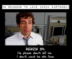 Here are just a couple fun Chuck Bartowski faces to acquaint you ...