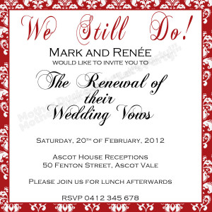 Vow Renewal Invitation - You Choose the Color