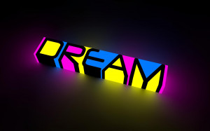 dream color neon bright words letters motivational inspiration ...