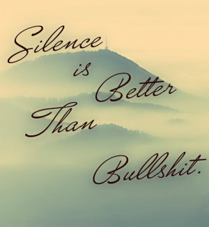 Silence Is Better Than BULLSHIT. Source: http://www.MediaWebApps.com