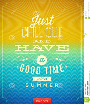 Vintage poster with summer holidays vacation quote.
