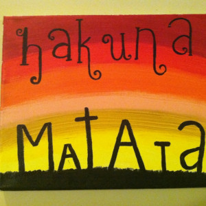Hakuna Matata. Quote on canvas