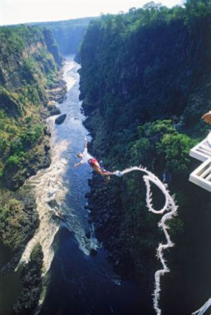 Bungee jumping off Victoria Falls Bridge