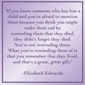 Remembering a child who died inspirational quote