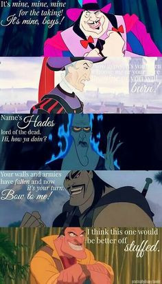 Greedy Disney villains and their quotes. More