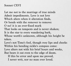 Sonnet CXVI - William Shakespeare More