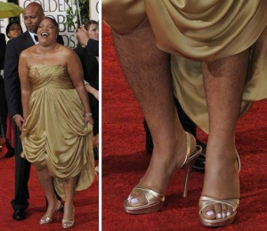 Mo’Nique Shows Hairy Legs At 2010 Golden Globes!