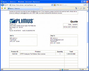 Pro-Forma Invoice (Quote) is displayed and can be printed ( Click to ...