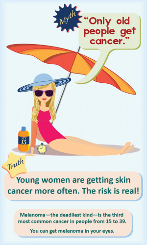 Only old people get cancer. Truth: Young women are getting skin cancer ...