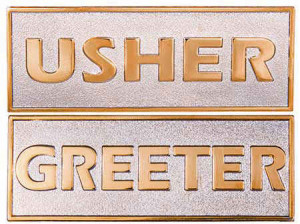 Gold & Silver Usher Greeter Magnetic Badge Pins