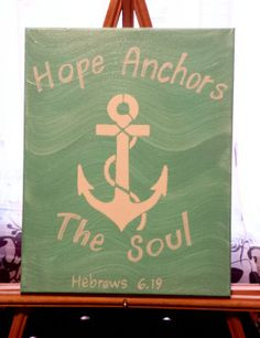 hope anchors the soul canvas, bible quote canvas, inspirational quotes