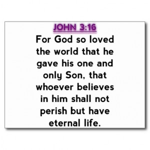 Bible Verses - John 3:16 Post Card