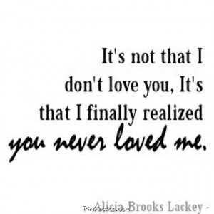 that I finally realized you never loved me It was today that I finally ...