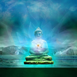Buddha within Lotus Light