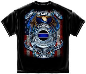 ... Black-T-Shirt-with-Eagle-Badge-Flag-Fallen-Officers-Law-Police-Design