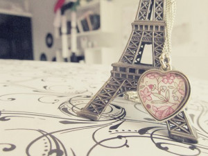 cute, eiffel tower, girl, heart, love, paris, pink, vintage