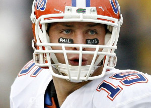 Florida quarterback Tim Tebow’s eye-black patches remind him: “I ...