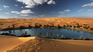 Beautiful Oasis Desert Lake Wallpapers