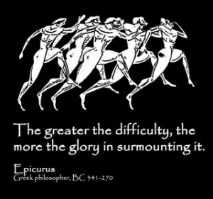 Epicurus Quote and Runners