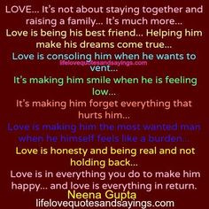 … Helping him make his dreams come true… Love is consoling him ...