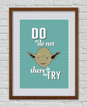 The Empire Strikes Back Yoda inspired vintage movie quote poster - via ...
