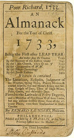 ... , Benjamin Franklin , Books , Pennsylvania , Poor Richard's Almanack
