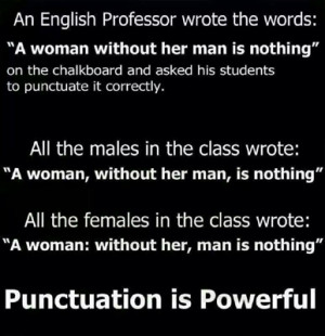 Punctuation - Funny English Grammer - Professor - Man - Women