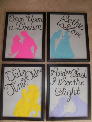 silhouettes out on colored paper, cut them out, and wrote the quotes ...