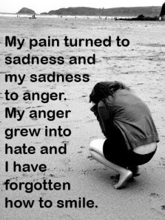 my pain turned to sadness and my sadness to anger my anger grew into ...