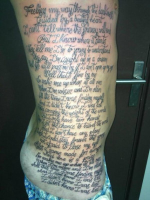 Guy Gets ‘Wake Me Up’ Lyrics Tattooed on His Body