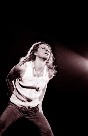 Michael Hutchence performing at the Entertainment Centre in 1988.
