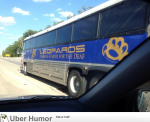 Passed the Deaf Leopard tour bus today