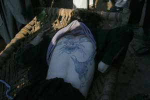 Tattoo sign found on the back of terrorist Killed in Peshawar(Picture)
