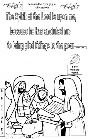 of Nazareth,Jesus in the Synagogue of Nazareth coloring pages