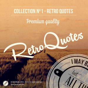 Premium Quality - 6 Retro Quotes Logo Badges