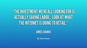 The investment we're all looking for is actually saving labor... Look ...