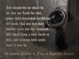 In nomine Patris, et Filii, et Spiritus Sancti- Latin for 