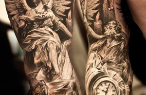 War Between Heaven And Hell Tattoo Angel Tattoo
