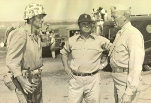 Major General Graves B. Erskine and John Wayne on Set of 