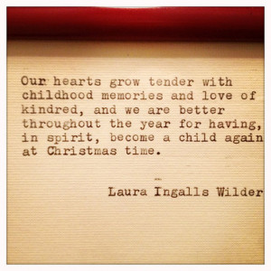 Laura Ingalls Wilder Christmas Quote Typed On Typewriter and Framed