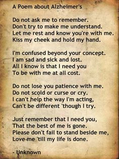 Alzheimer's Poem More