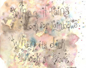 ... quote art, quotes an sayings, rainbow and stars,watercolor quote