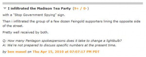 ... discussed infiltrating tea parties quote diary entitled infiltrators
