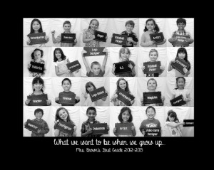 Individually, at end of each school year, take picture of child ...